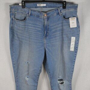 Signature Levi Strauss Women's Jeans 26M 38 x 30 Skinny Tummy Distressed NWT